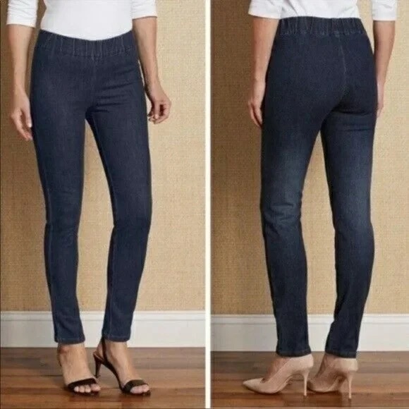 Soft Surroundings Denim Metro Pull On Legging Elastic Waist Jeans Size XS Petite - Picture 6 of 6